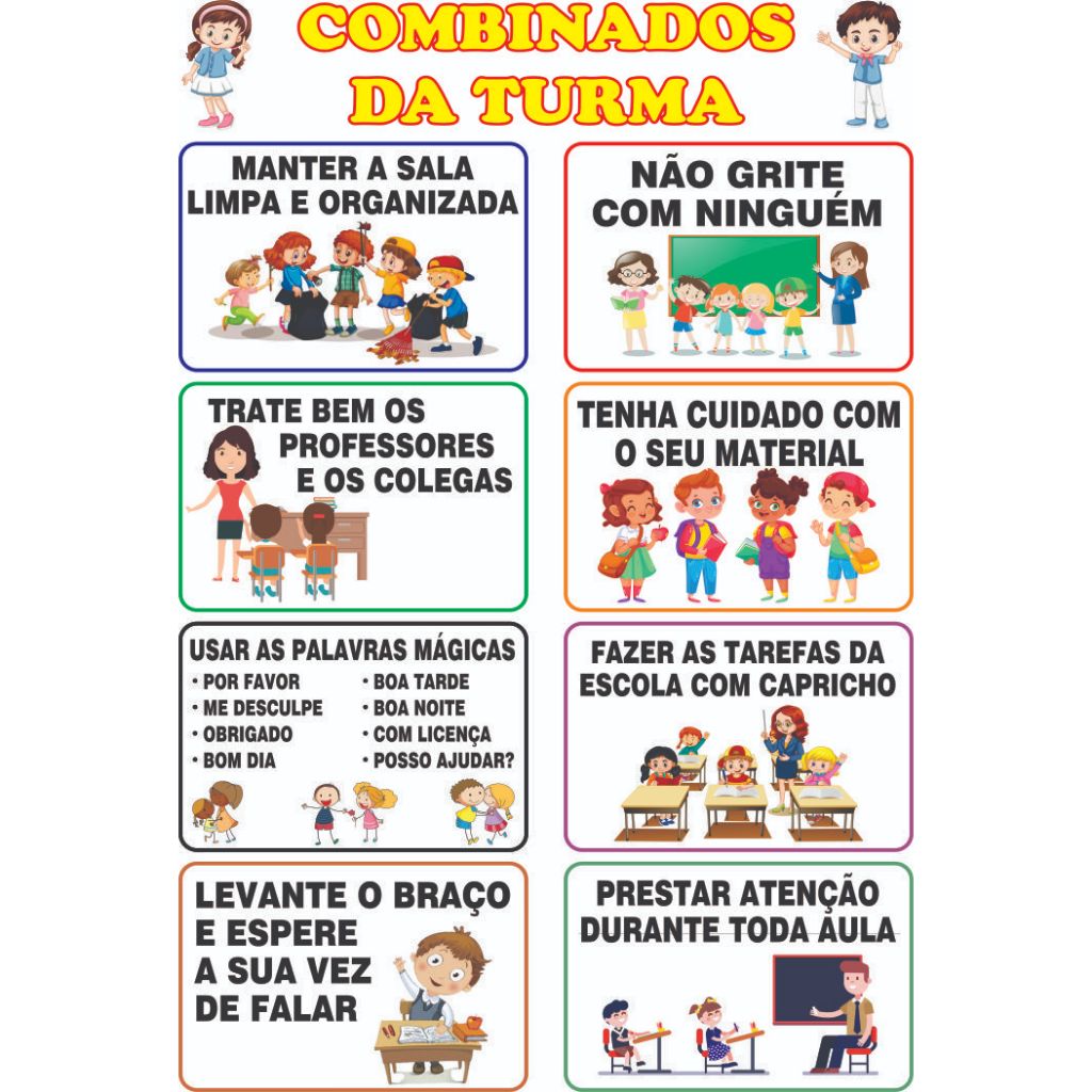 BANNER ARTE PRONTA PEDAGÓGICO COMBINADOS DA TURMA Shopee Brasil