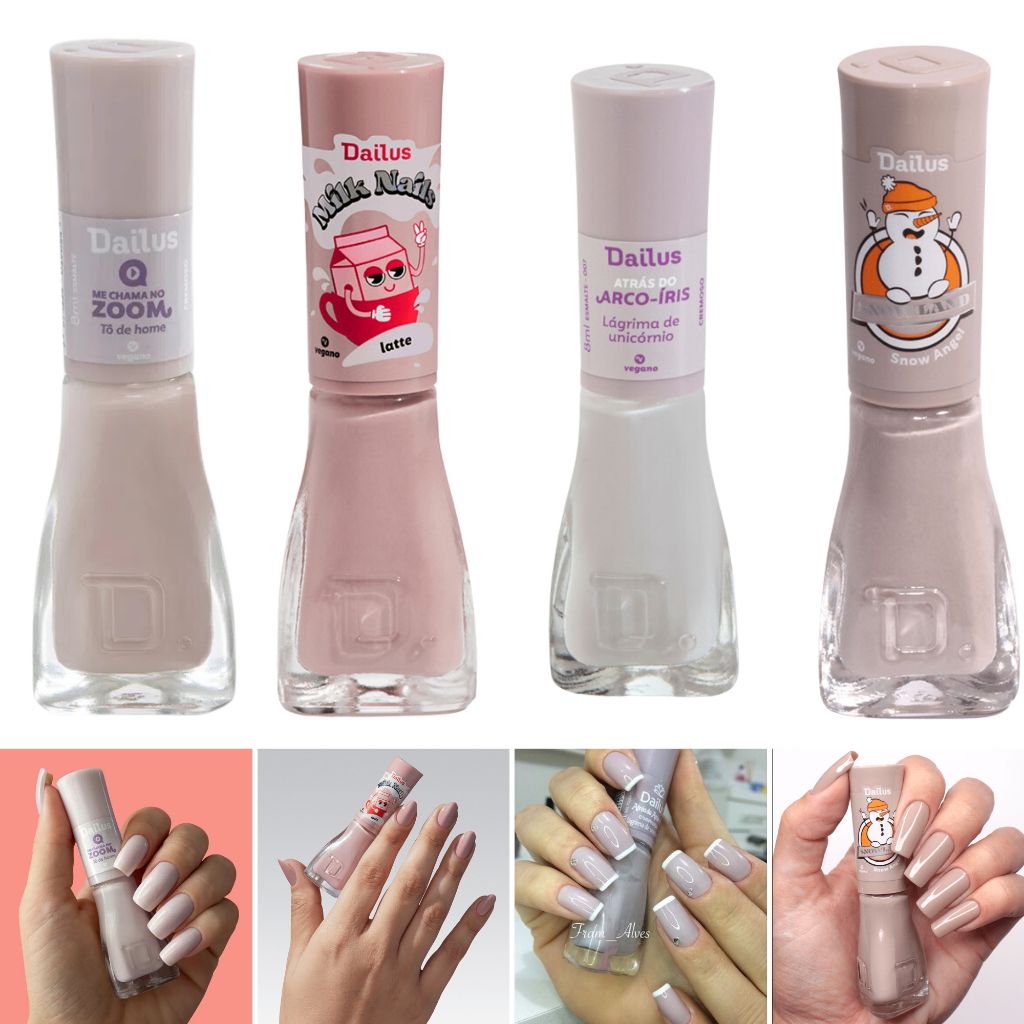 Kit Esmalte Dailus Nude Básico Coleções Queridinhos Cremoso Shopee Brasil