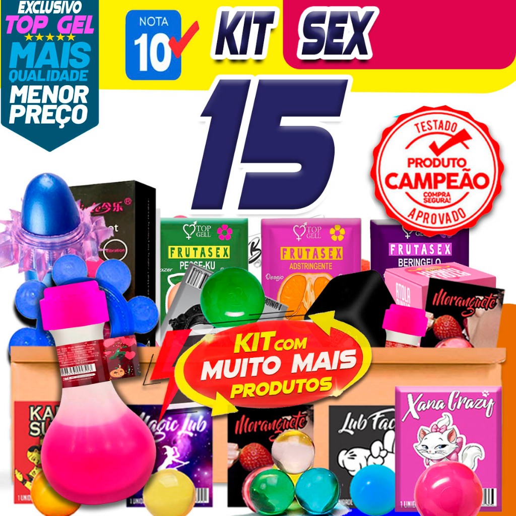 Kit sex shop 15 Produtos especiais eróticos top gel sexy lubrificante