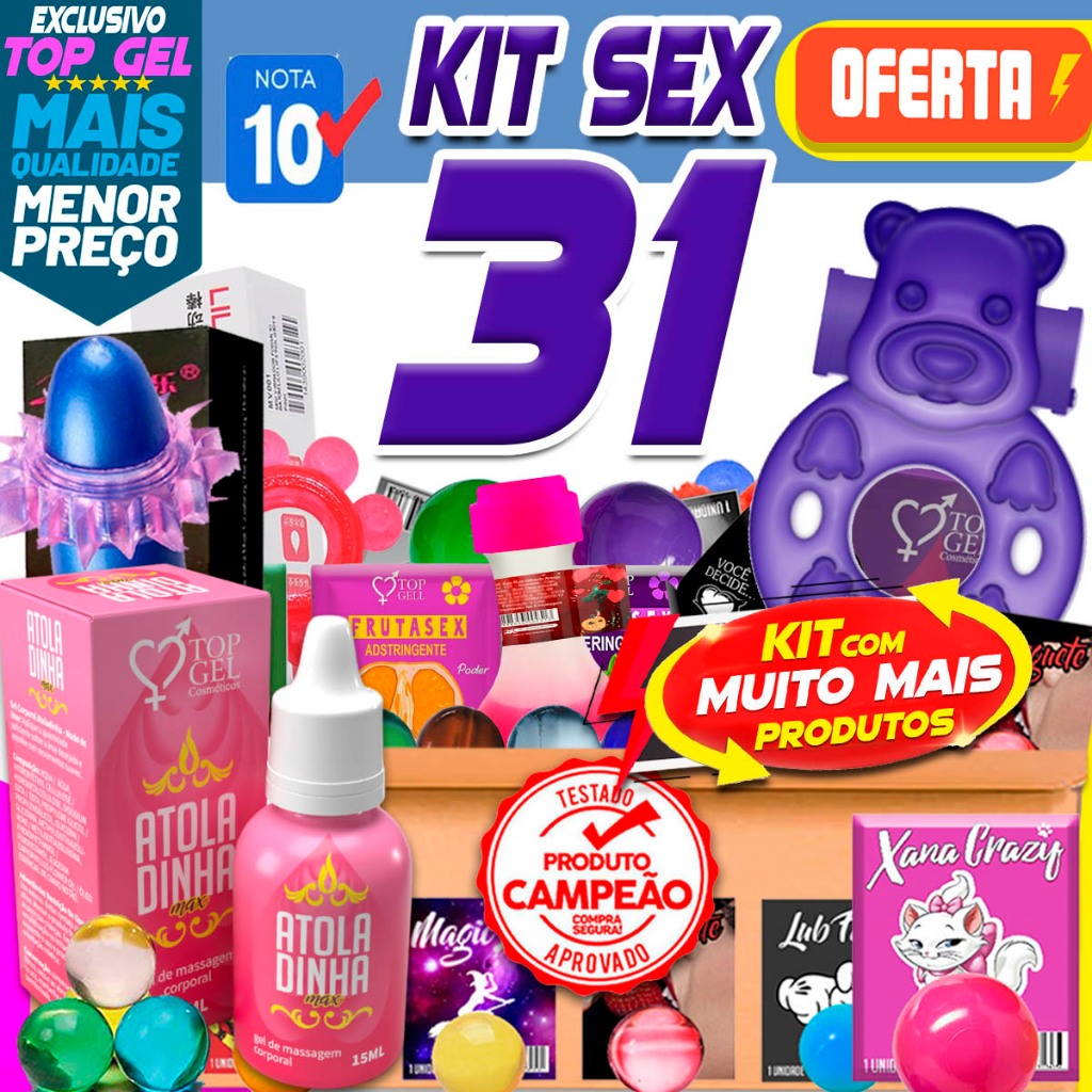 Kit Sex Shop 31 Produtos Eróticos C Vibrador feminino sexy