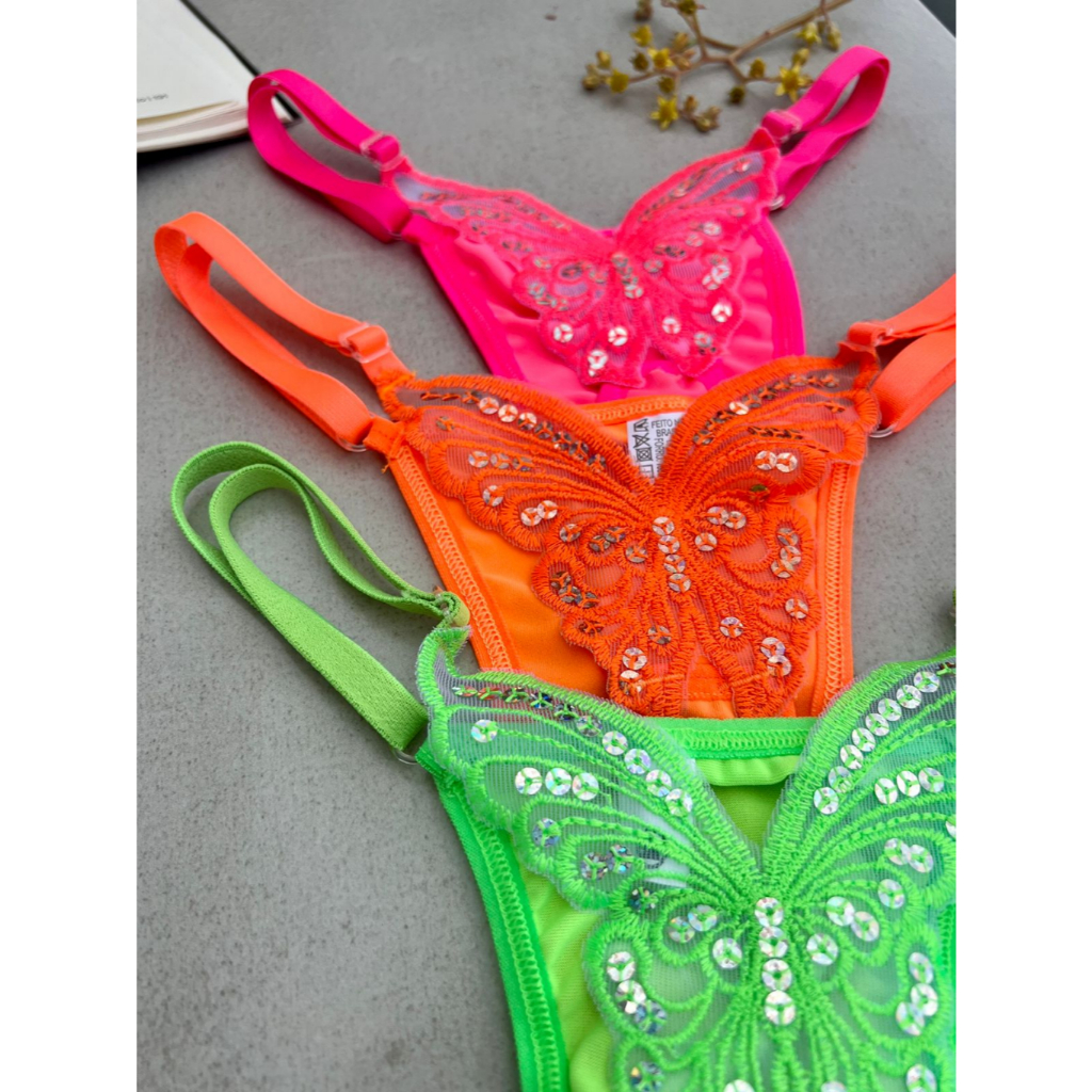 Kit Calcinha Borboleta Lingerie Sexy Regulagem Sensual Tanga