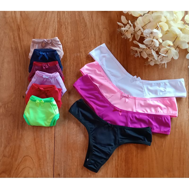 kit 6 Calcinha Conforto forro de algodão lingerie tanga fio dental