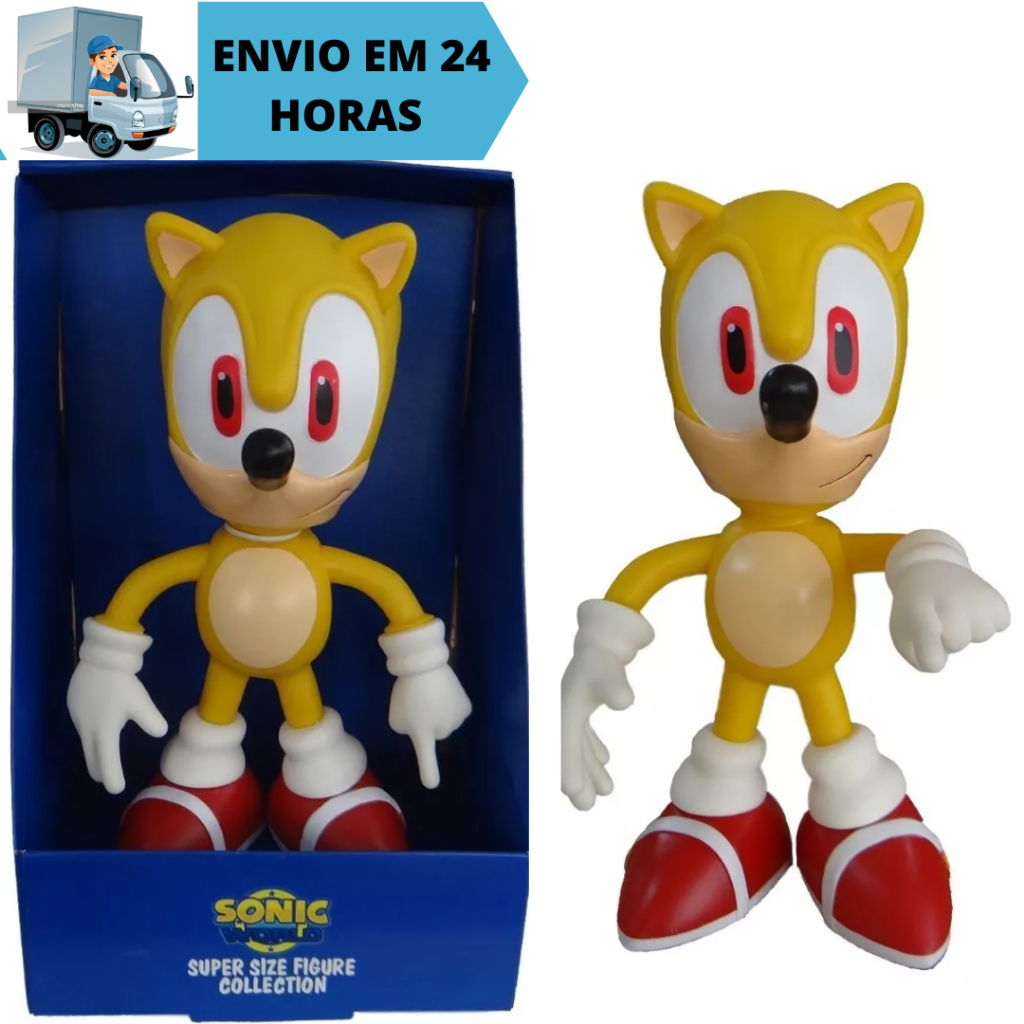 Boneco Sonic Amarelo Collection Grandes Articulado Cm Super Size