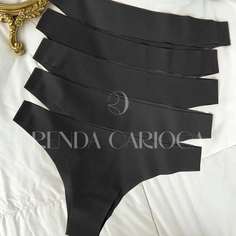 Kit 5 Calcinhas Sem Costura Corte a Laser Não Marca Lingerie Fio Dental Tanga Conforto Shopee