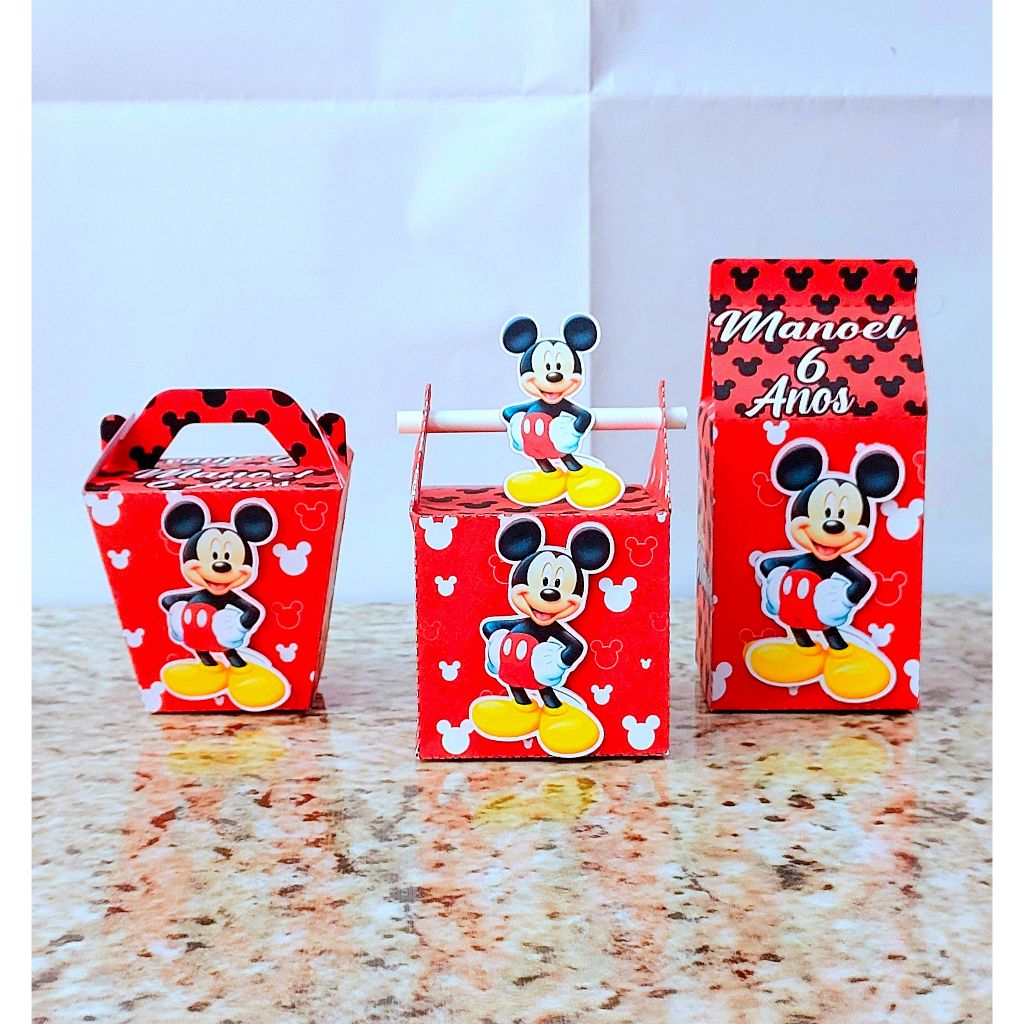 Kit Mickey Personalizado Pegue E Monte Custo Beneficio Lembracinhas