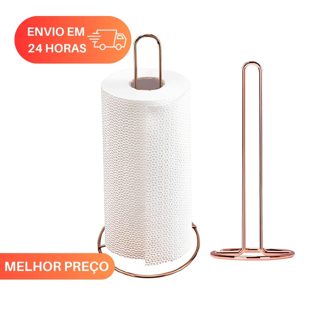 Porta Papel Toalha De Metal Suporte Rolo Organizador De Mesa Shopee