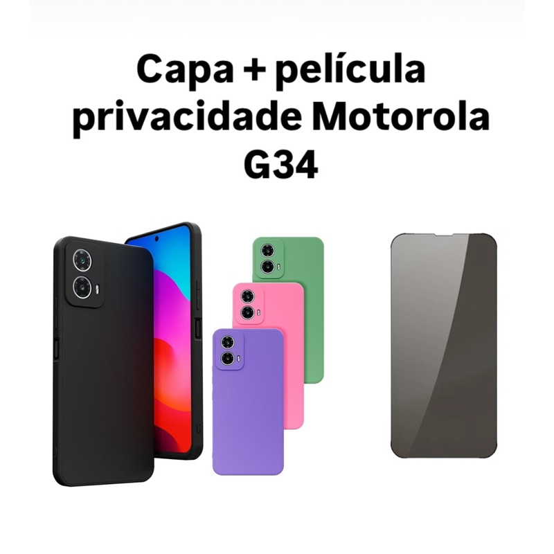 Kit X Motorola Moto G Capa Silicone Aveludada Colorida Pel Cula