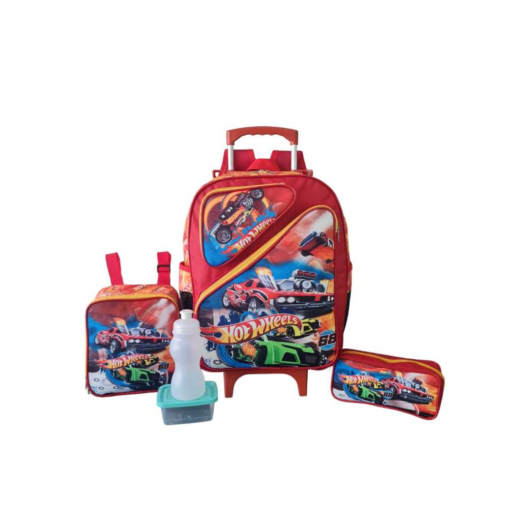 Kit Mochila Escolar Hot Wheels Carros Rodinhas G Meninos B Shopee Brasil