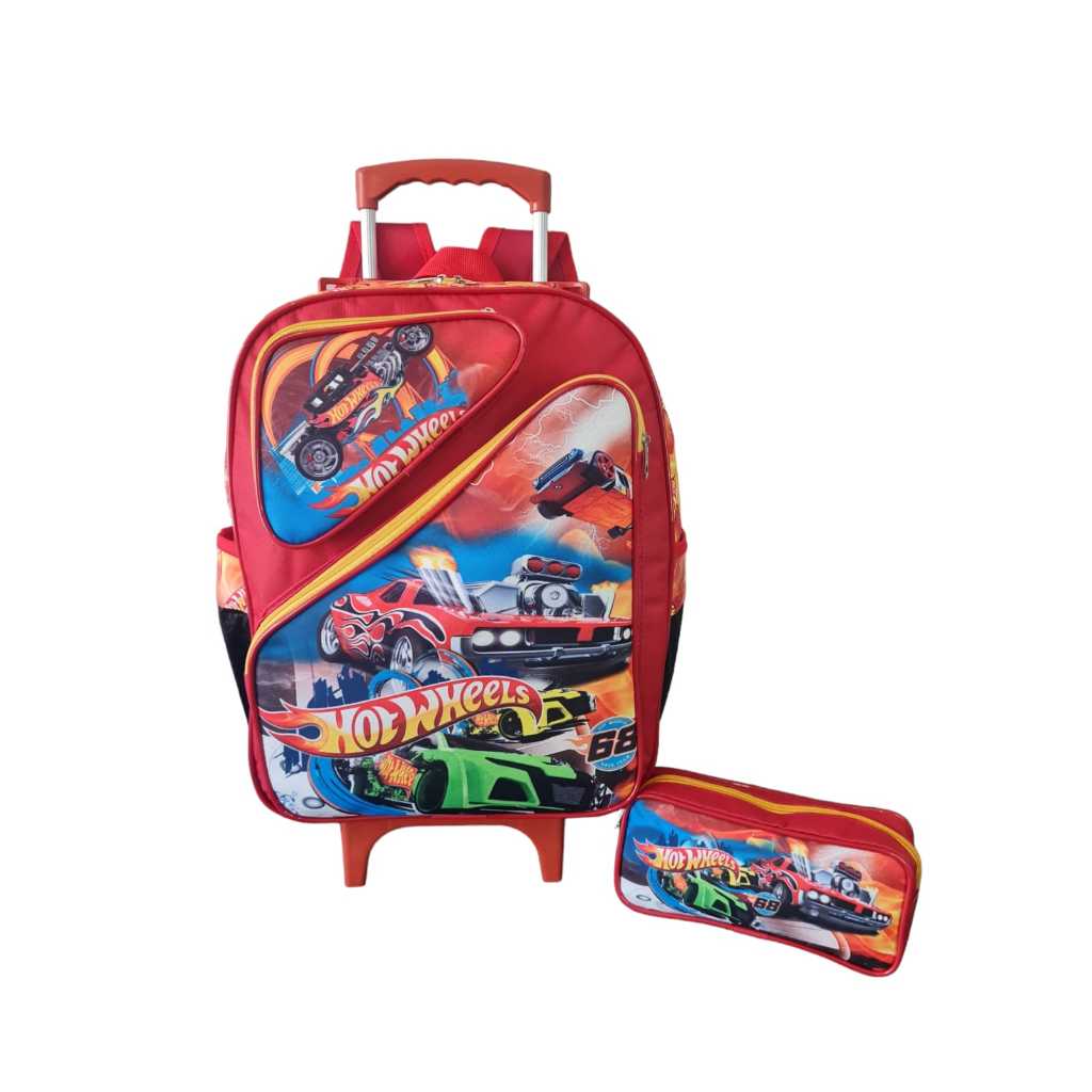 Mochila Escolar Hot Wheels Carros Rodinhas Tam G B Estojo Shopee