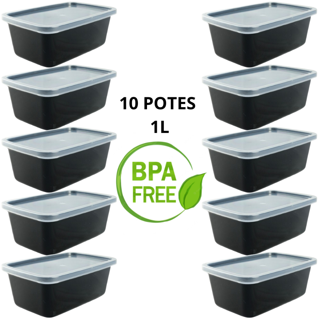 Kit Potes Ml Transparente Bpa Litro Free Organizador De