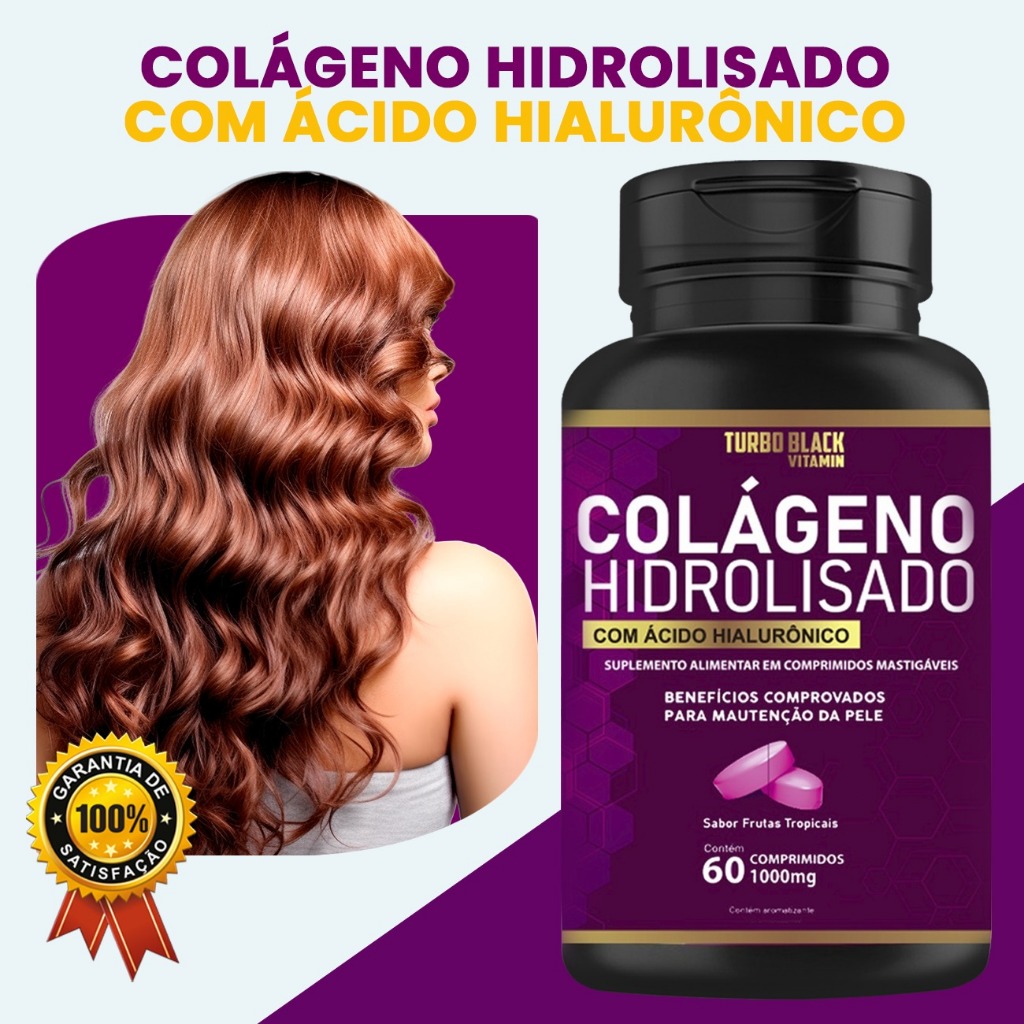 Colágeno Hidrolisado Ácido Hialurônico Turbo Black Frutas Tropicais