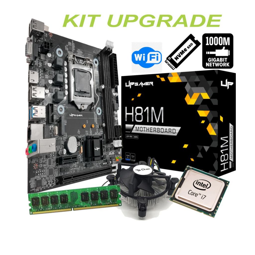 Kit Upgrade Intel i7 4770 3 4ghz Placa Mãe H81 1150 8Gb ou 16Gb Ddr3