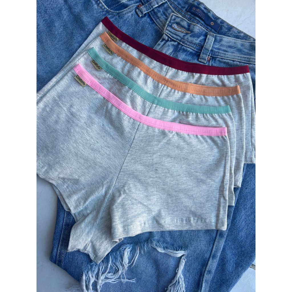 Kit calcinha shortinho Lingerie algodão confortavel básica tanga