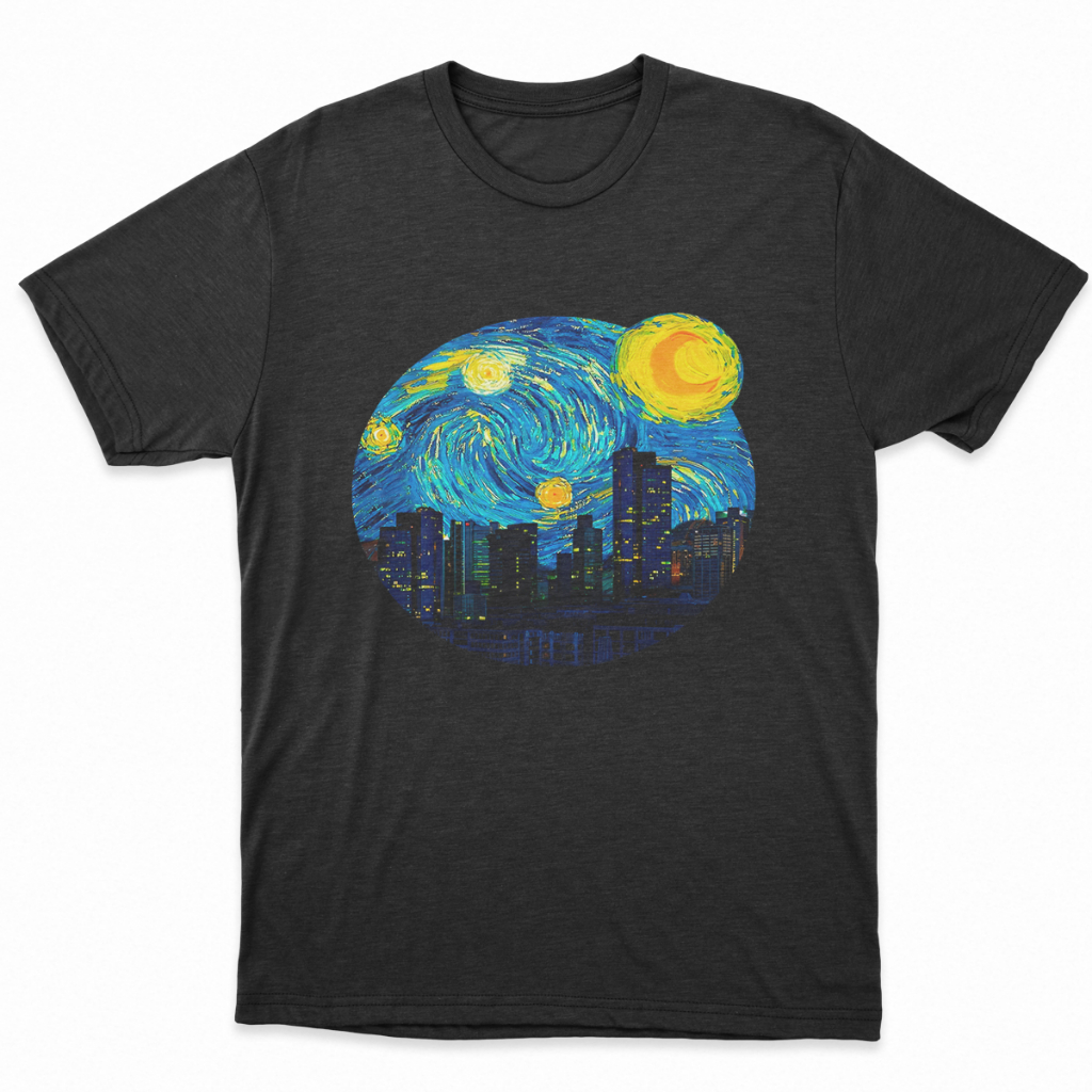 Camiseta Basica Vincent Van Gogh Noite Estrelada Arte Pintura 100