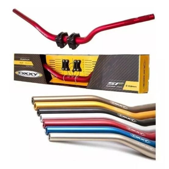 Guidão Oxxy Fat Bar Naked Baixo Vermleho Adaptador Shopee Brasil