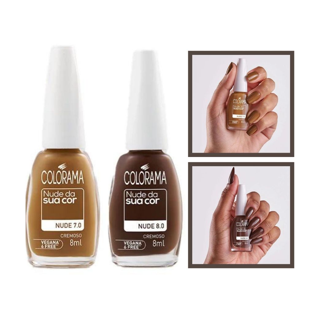 Kit 9 Esmalte Colorama Nude da Sua Cor Hipoalergênico 8ml Shopee Brasil