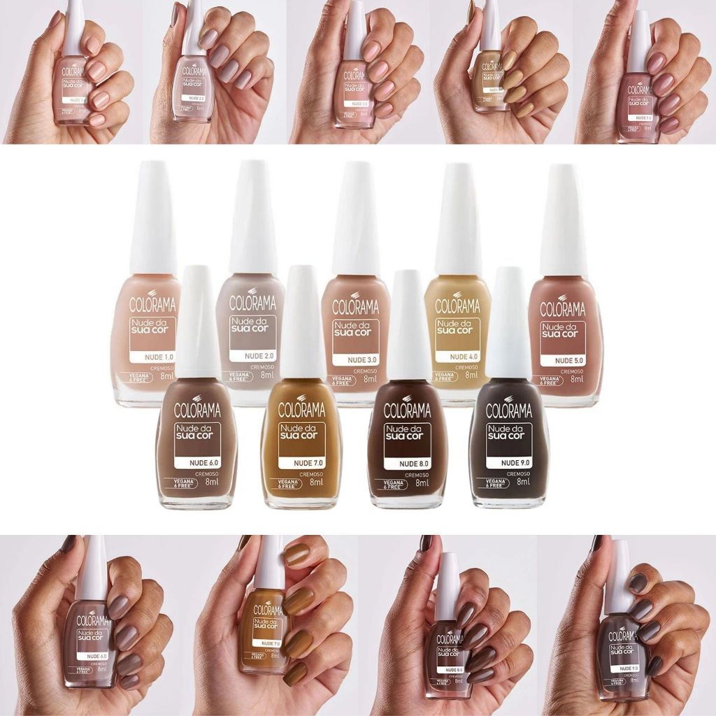 Kit Esmaltes Lan Amento Colorama Nude Da Sua Cor Hipoalerg Nico Ml