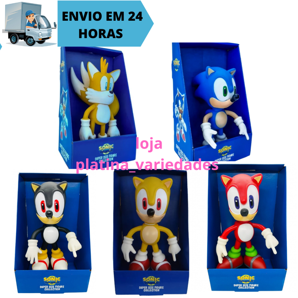 Boneco Sonic Collection Grandes Articulado Super Size Sonic World