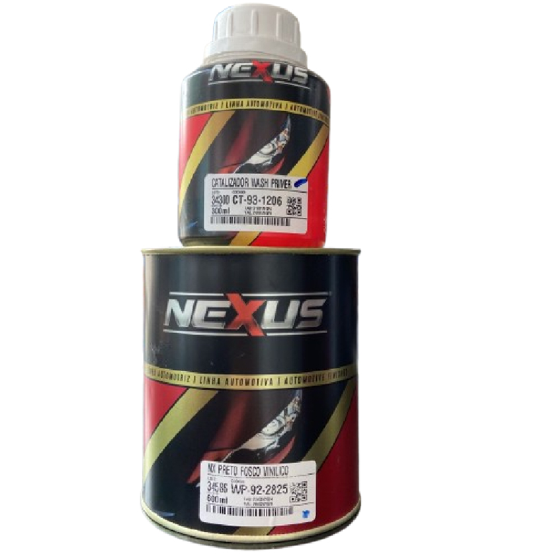 NX Preto Fosco Vinílico 600ml Catalizador wash primer 100ml Nexus