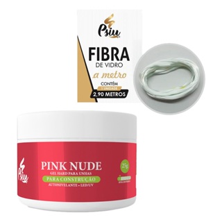 Gel Led Uv Autonivelante Pink Nude 25g Fibra De Vidro 2 9 Metros Psiu