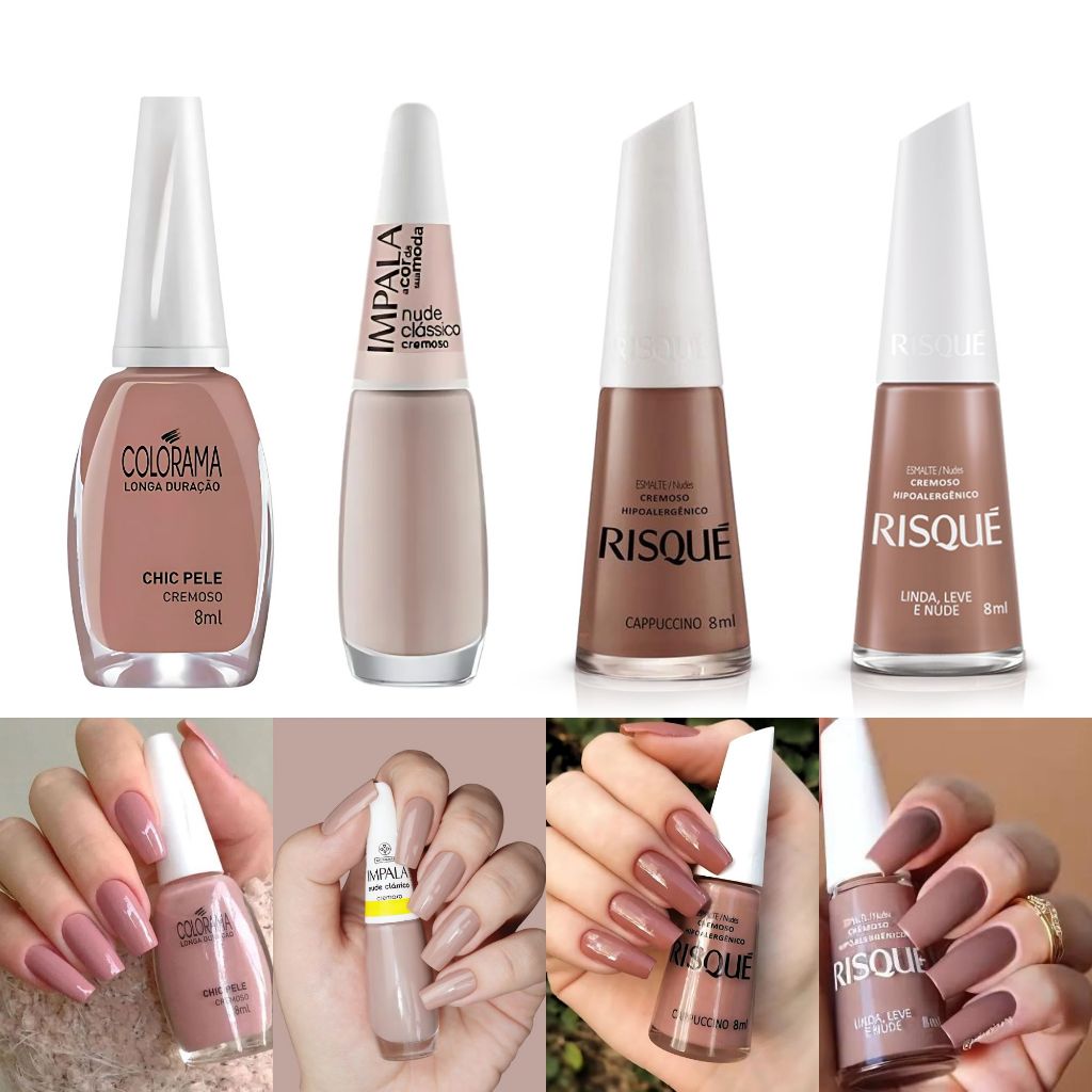 Kit Esmalte Impala Colorama Risque Atacado Tons Nude Mais