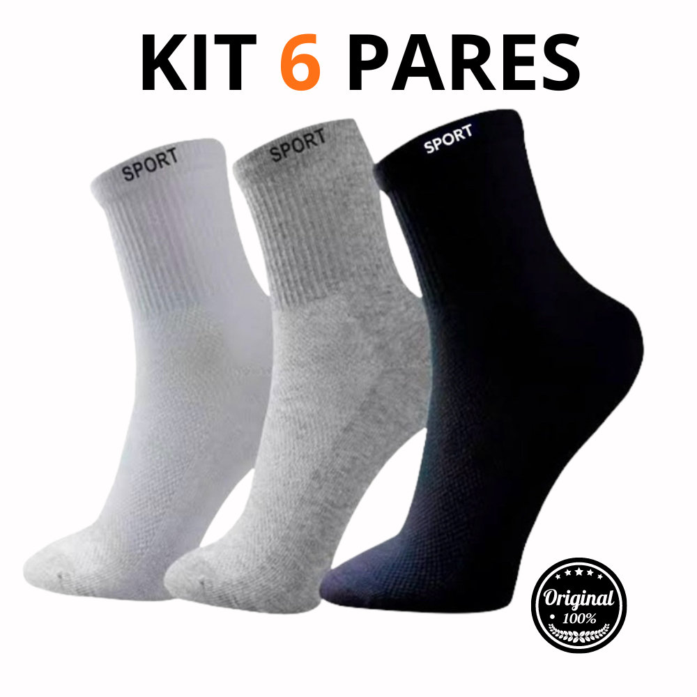 Meia Cano Alto Longo Unissex Masculina Esporte Pares Kit Pares