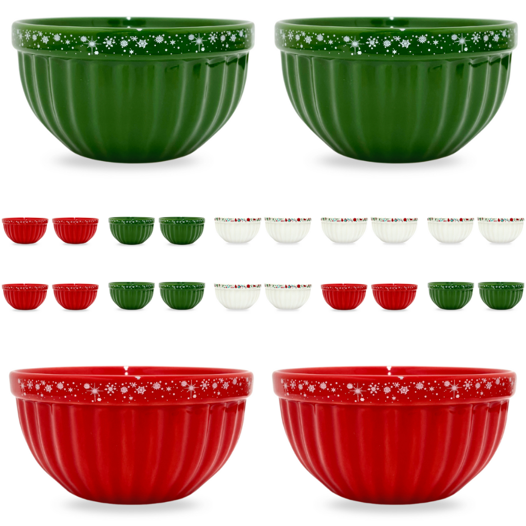 KIT 4 TIGELAS CUMBUCAS BOWL EM CERAMICA LINHA ITÁLIA NATAL MESA POSTA