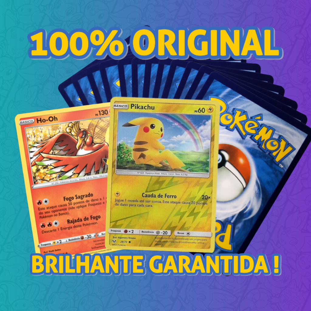 X Cartas Pokemon Originais Brilhantes Garantidas Sem Repetidas