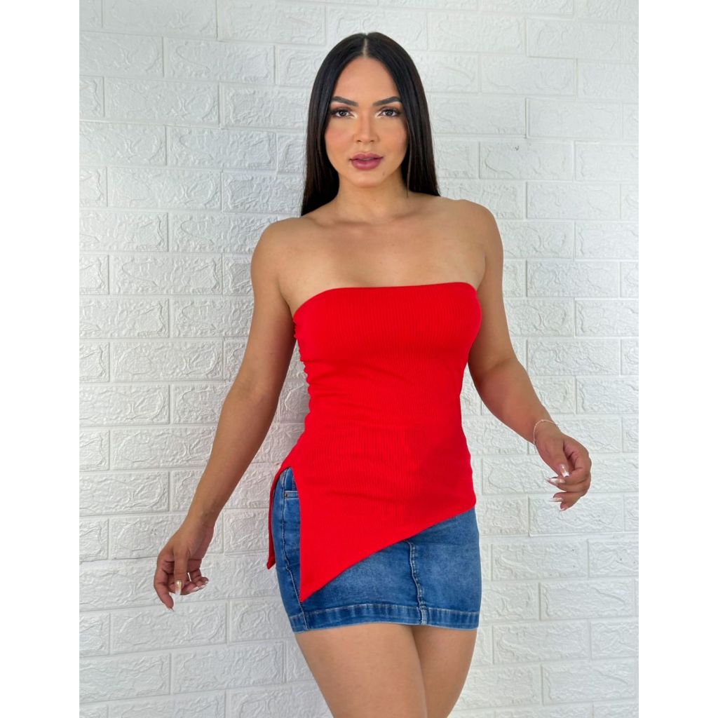 Blusa Feminina Tomara Que Caia Assimetrica Modelo De Verão Shopee Brasil