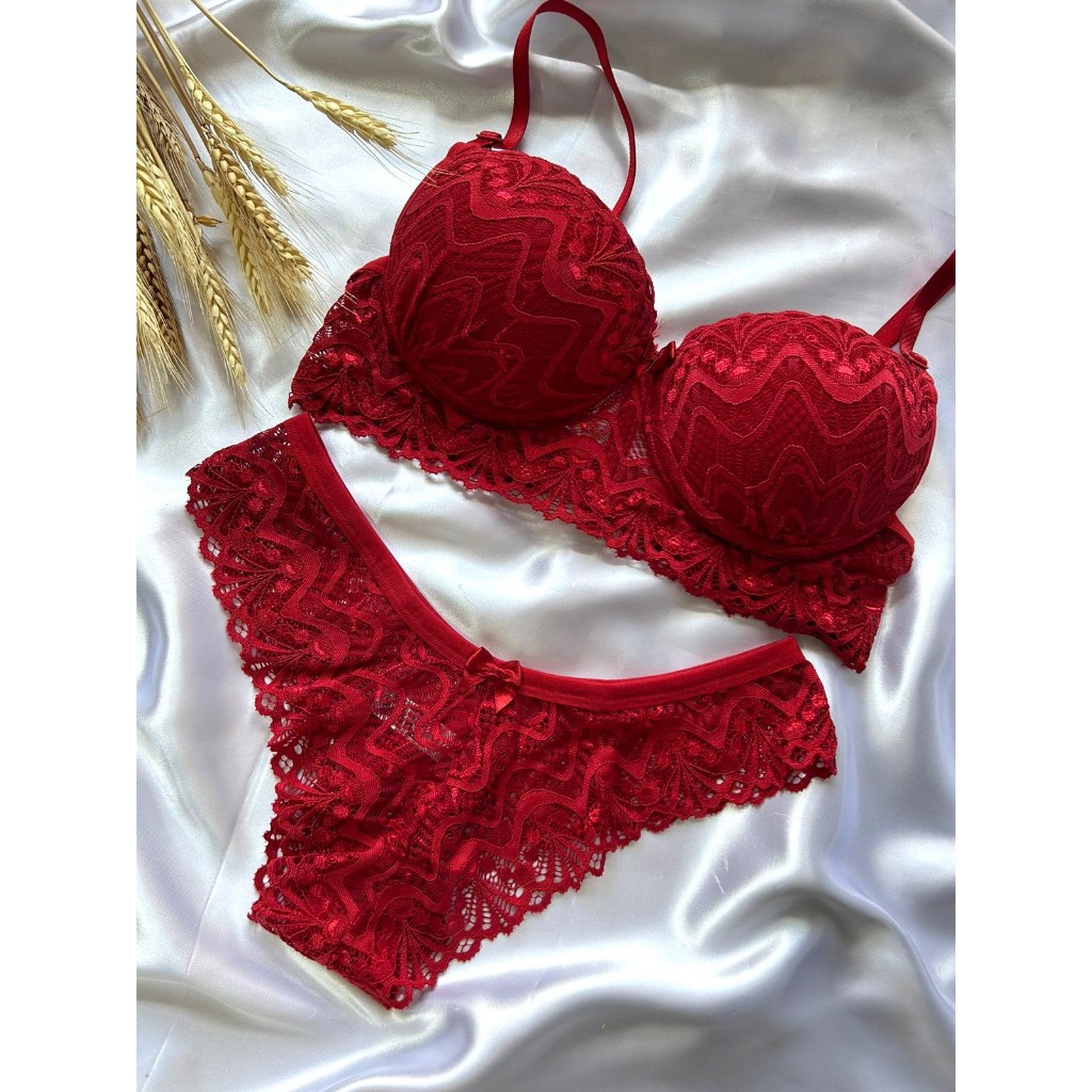 Conjunto Renda Luxo Sutian Bojo Calcinha Lingerie Roupa Intima