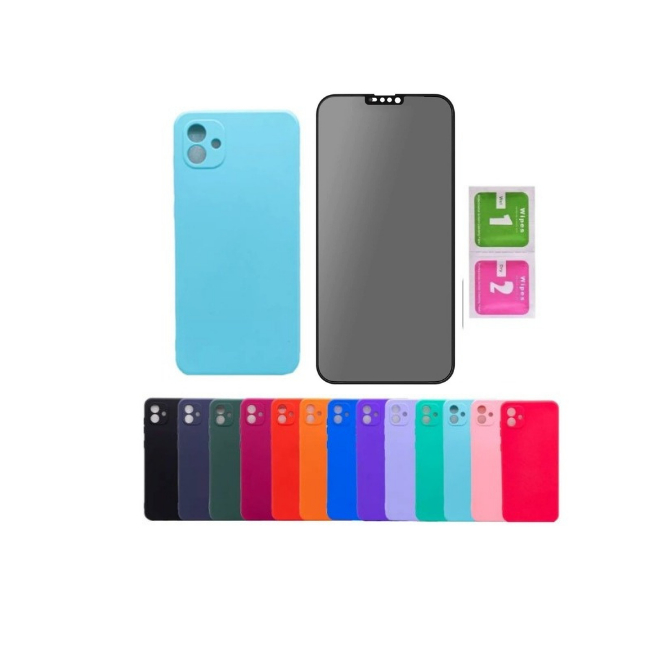 Kit 2 Em 1 Realme C67 4G Capinha Colorida Privacidade Ceramica Fosca