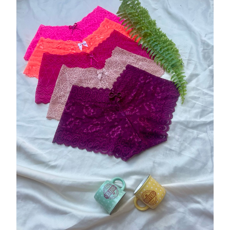 Calcinha De Renda Tipo Shortinho Caleçon Feminina Adulto Lingerie Sensual Shopee Brasil