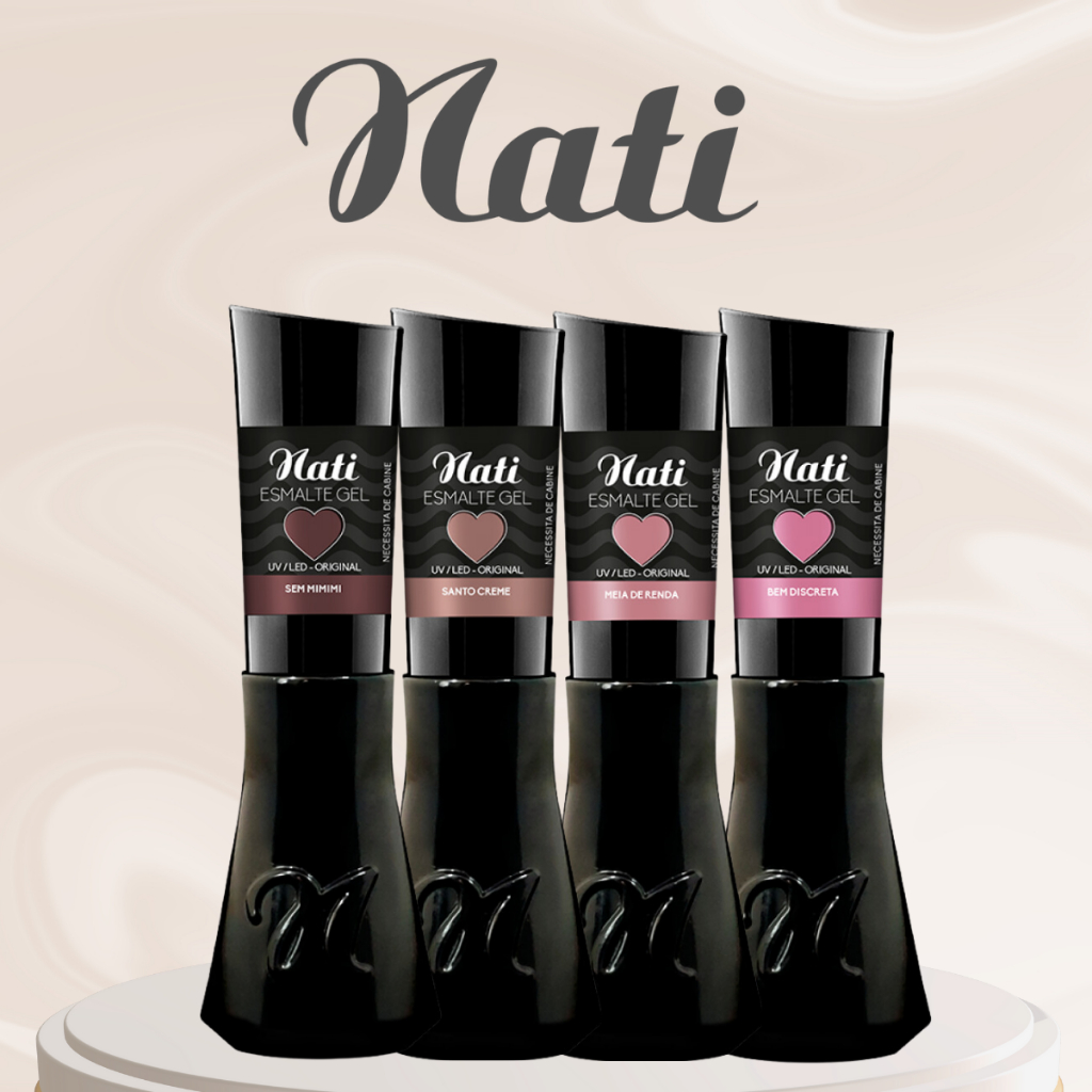 Kit Esmaltes Em Gel Nati Uv Led Original G Tons De Nude Necessita