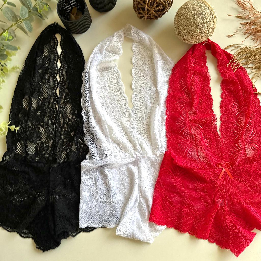 Kit Body Rendado Decote Lingerie Feminino Shopee Brasil