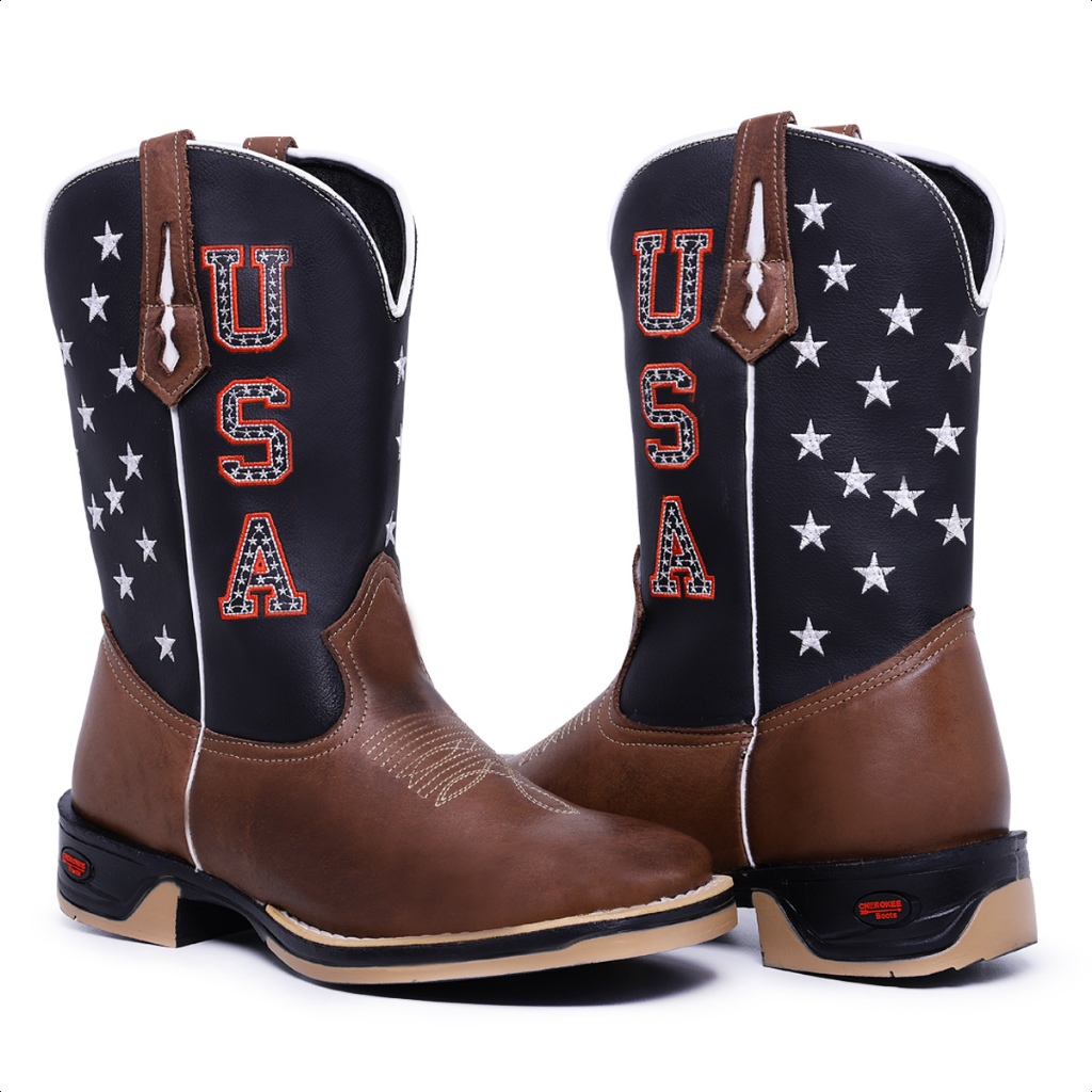 Bota Jumper Masculina Texana Usa Bandeira Americana Country Txc Farm