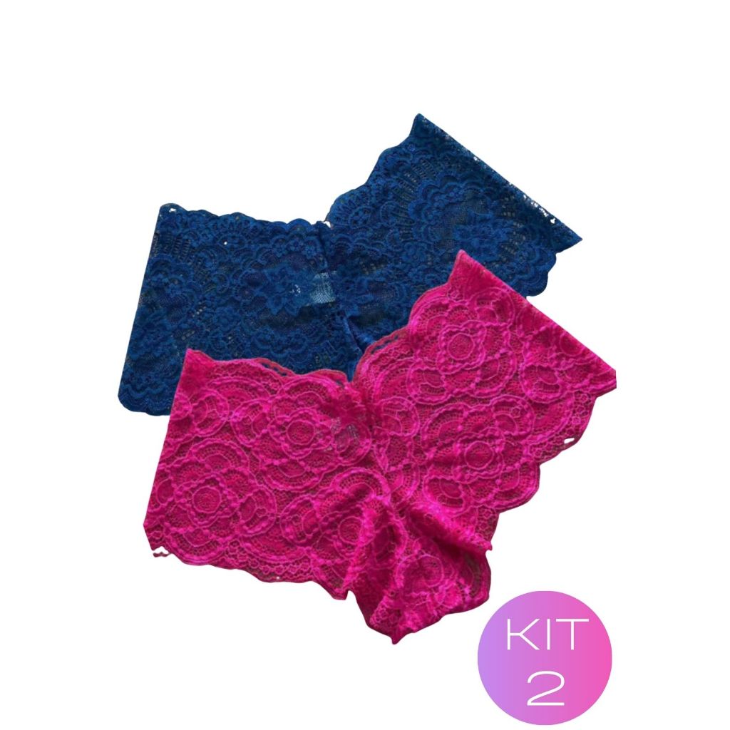 Promoção Kit Calcinha Calesson Renda Shortinho Caleçon Rendado Lingerie Feminina Shopee Brasil