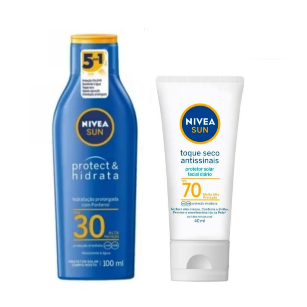 Kit Protetor Solar Nivea Sun Protect Hidrata Fps Ml Facial