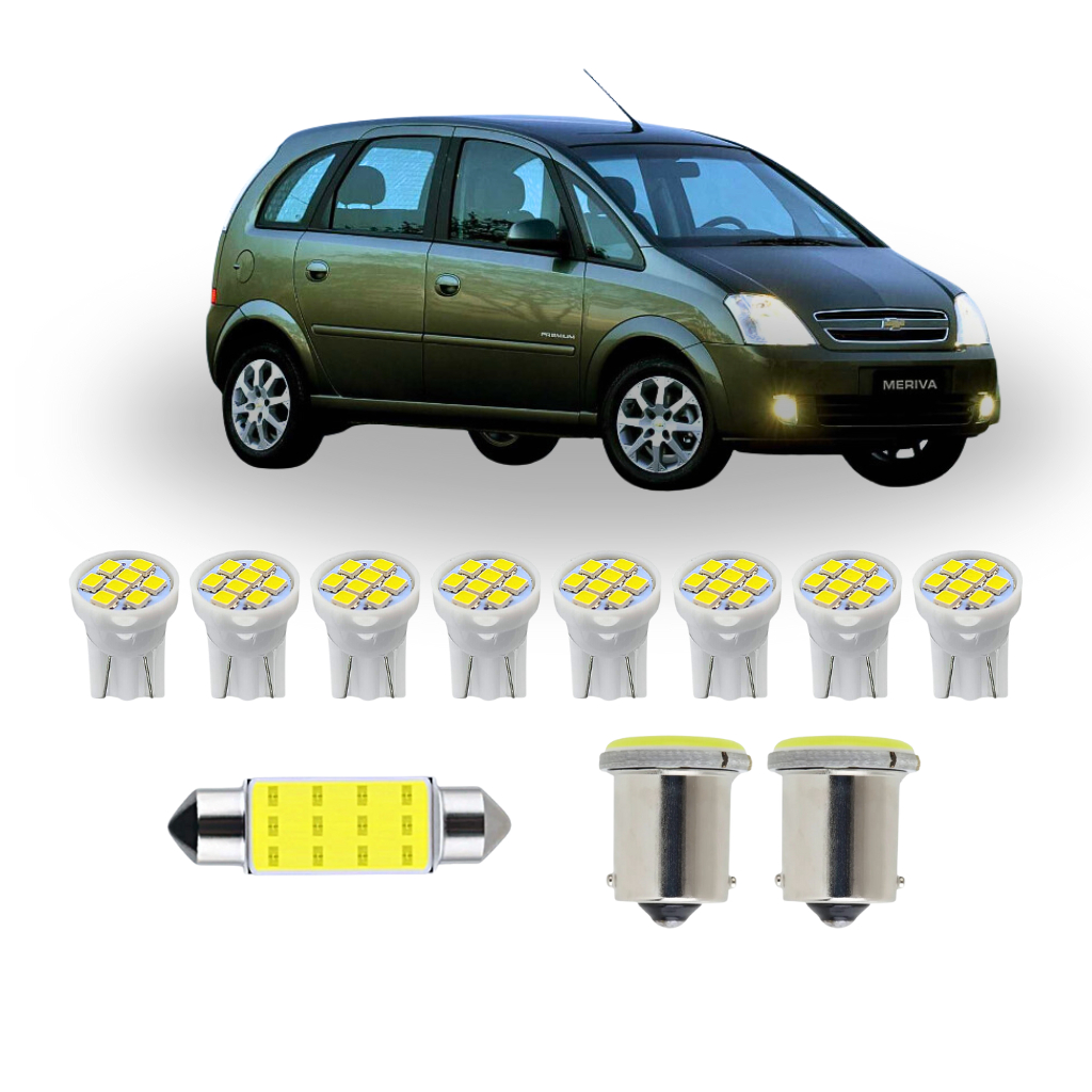 Kit L Mpada Led Chevrolet Meriva A Farolete R Placa Teto