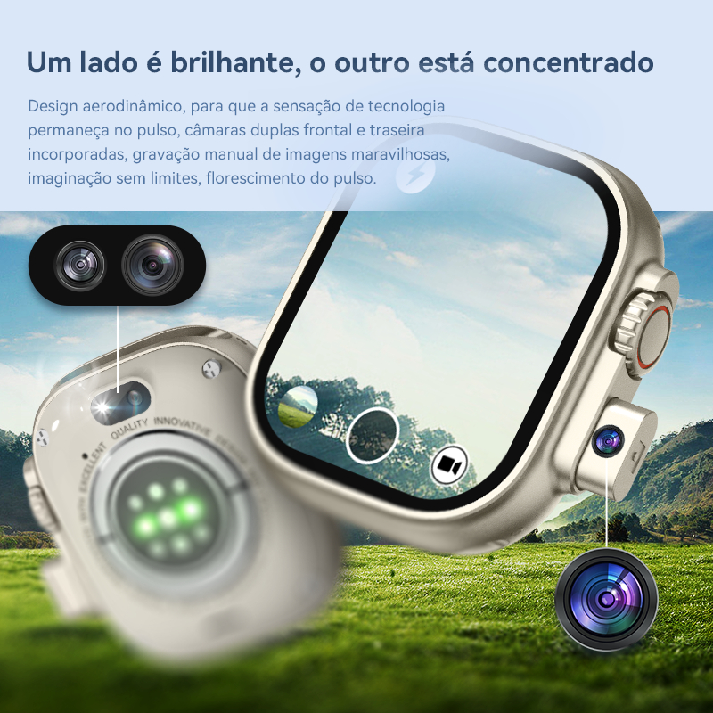 Rel Gio Smartwatch Hw Ultra Call C Mera E Entrada Para Chip G