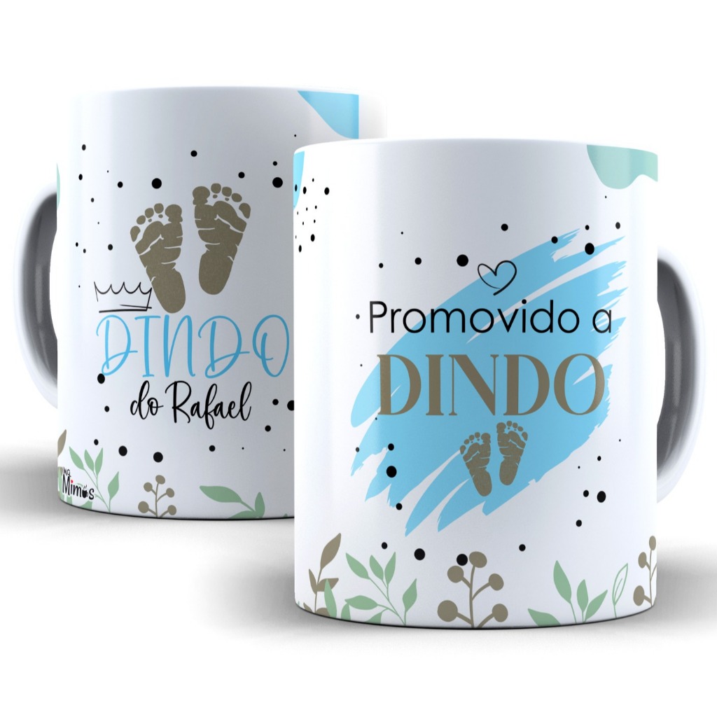 Caneca Convite Padrinhos De Batismo Dinda E Dindo Personalizada