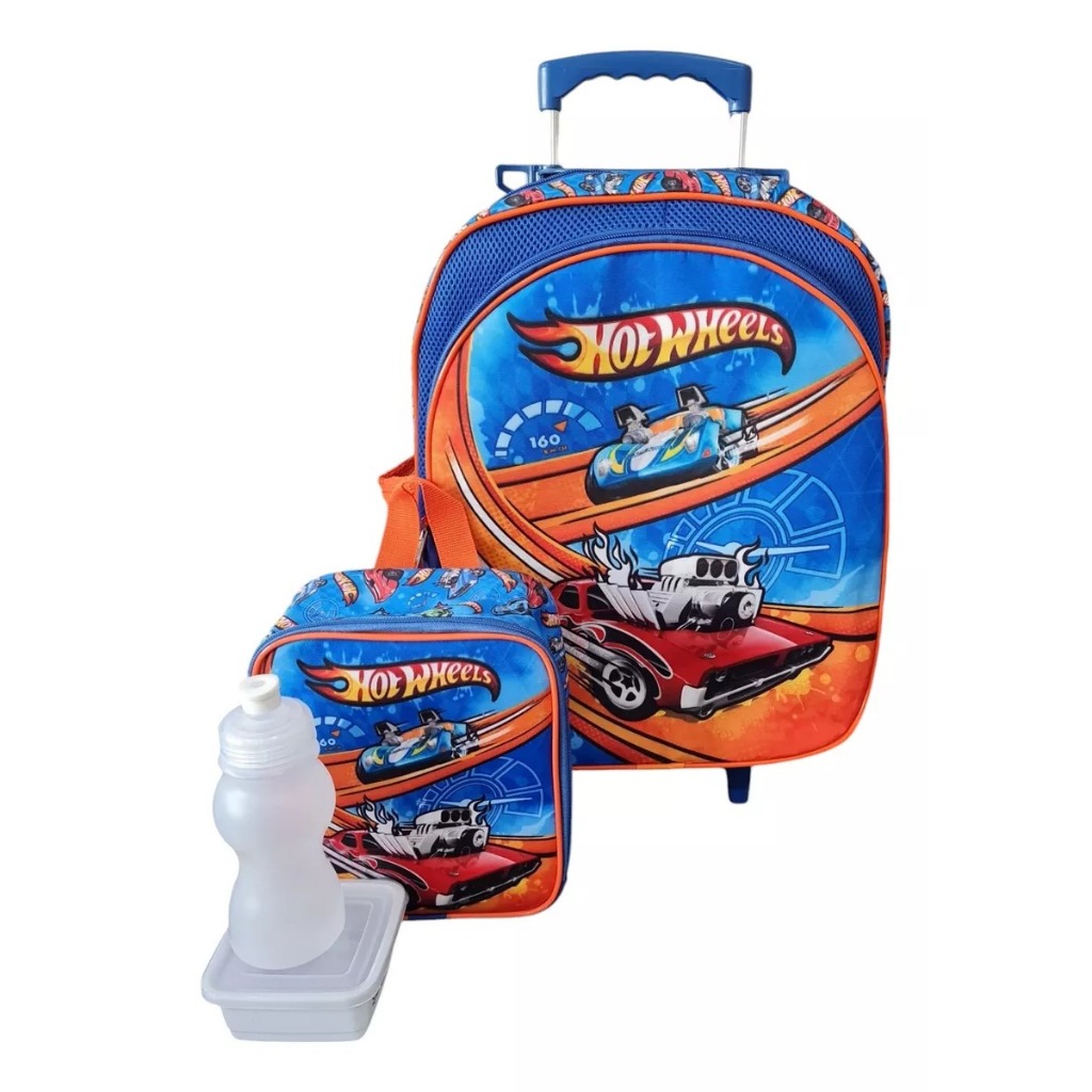 Mochila Escolar Hot Wheels Pista Rodinha Tam G Lancheira Shopee Brasil