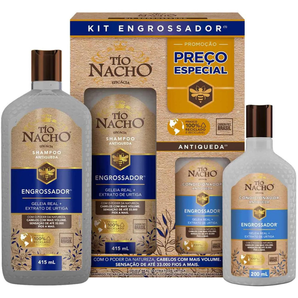 Kit Promoção Tio Nacho Engrossador Shampoo 415ml Condicionador 200ml