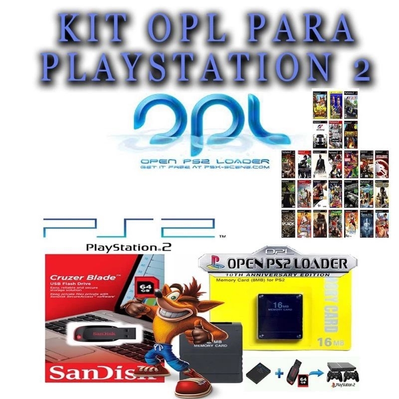 Kit Opl Completo Original Pendrive Varios Jogos De Playstation