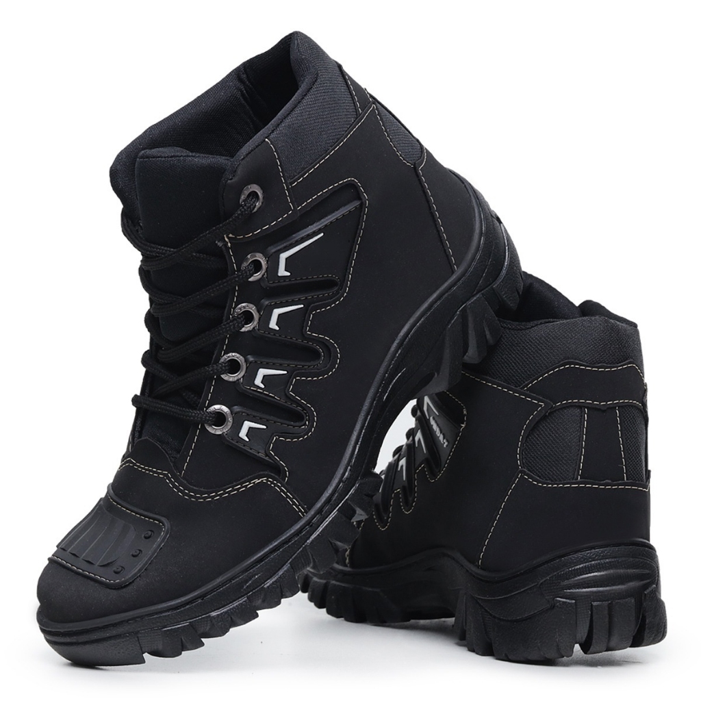 Bota Coturno Motoqueiro Masculina Em Couro Envio Rapido Shopee Brasil