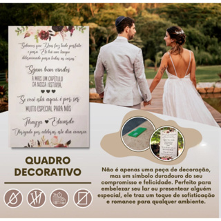 Placa Quadro Recepção Casamento Personalizado Sejam Bem Vindos A Mais