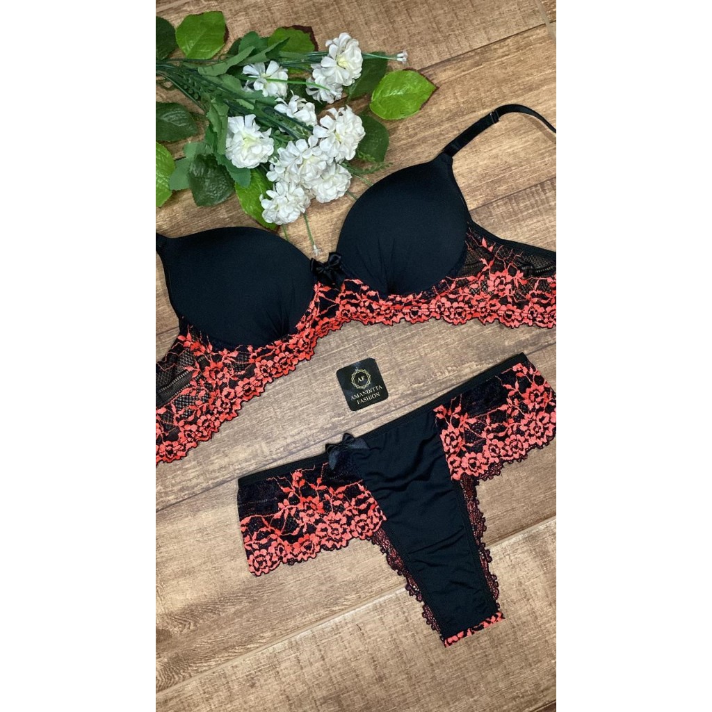 Conjunto Bojo Yane Sutiã Calcinha Lingerie Sensual Renda Shopee