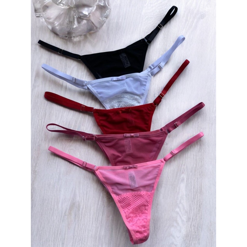 Kit Calcinhas Fio Duplo Tanga Sexy Feminina Lingerie Fio Dental