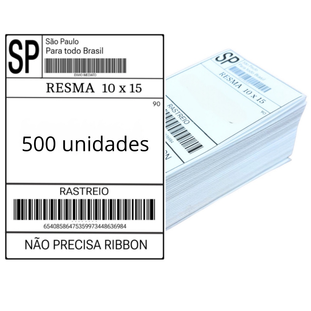 Etiqueta Termica 10X15 CM 500 Folhas Adesivo Branco Etiqueta De