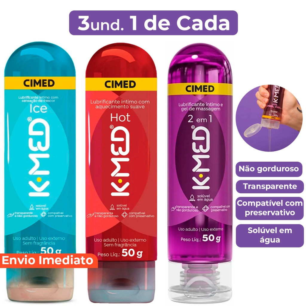 Kit 3 Gel Lubrificante Íntimo K med 2 em 1 Hot Ice 50g Shopee Brasil