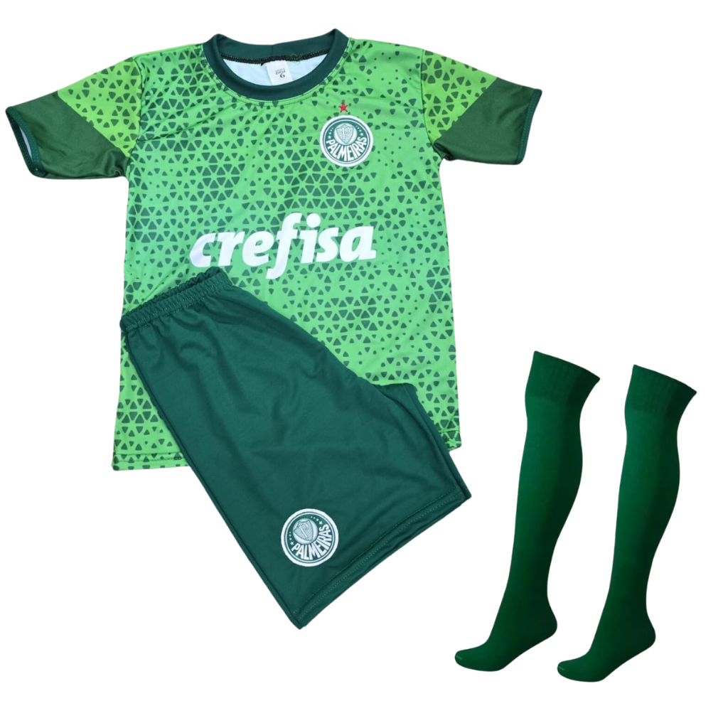 Kit Conjunto Futebol Infantil Juvenil Meião Palmeiras NOVO a pronta